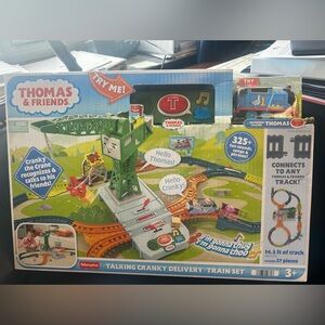 BRAND NEW Thomas & Friends Talking Cranky Delivery Train Set - Green